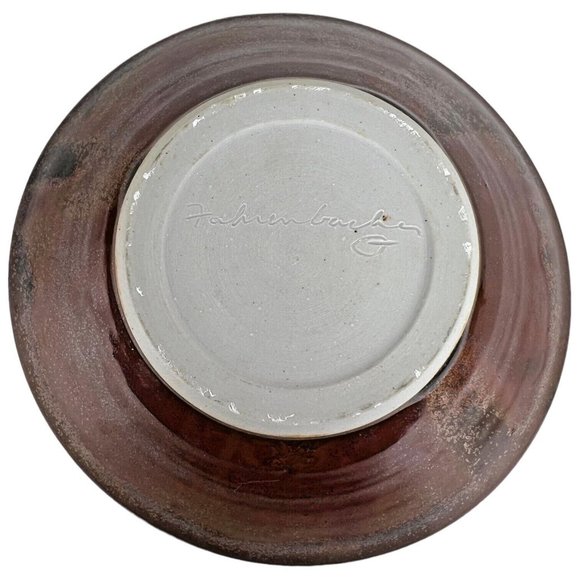 Bella Joy Studio Pottery Bowl Heidi Fahrenbacher Hand Made Purple Orange Signed - Picture 5 of 6